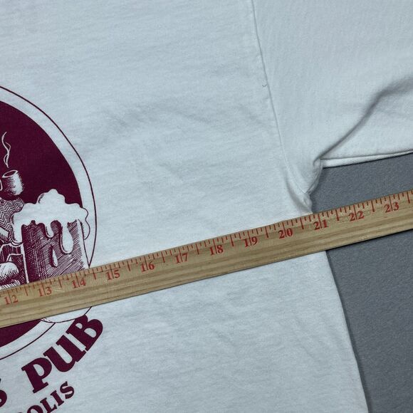 VTG Shirt Men Size Large‎ White Double Side Print LYONS PUB MINNEAPOLIS Y2K - Picture 5 of 9